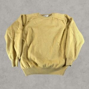 Gran Sasso Sweater Men Small Yellow Made In Italy Fine Wool Luxury Designer Soft